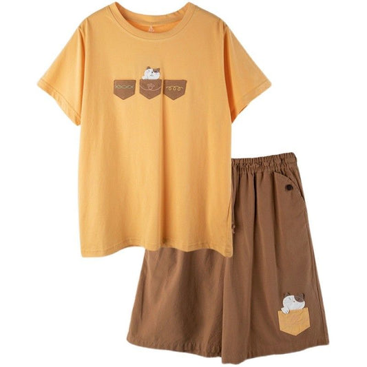 ชุดนอนแขนสั้น กางเกงขาสั้น 🌙✨